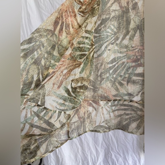 Chico's Batik Palms Sheer 3/4 Sleeve Jacket Size 3 / Large - Picture 9 of 11